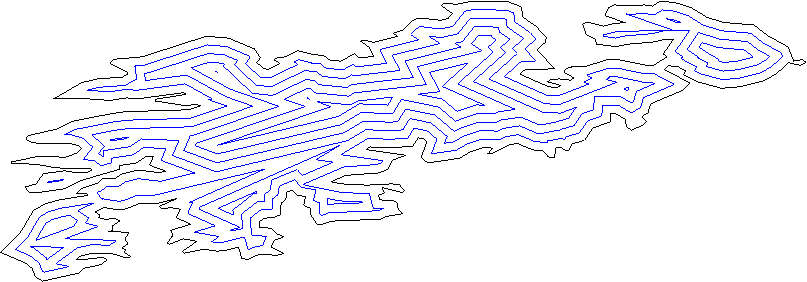 Offset contours of a shaggy polygon