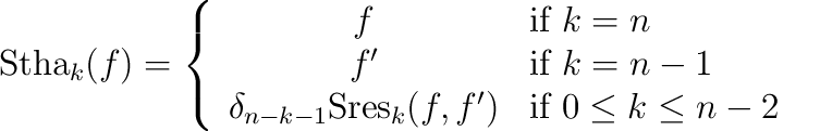 Sturm-Habicht sequence