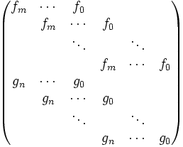 Sylvester Matrix